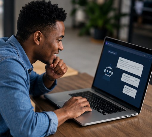 Working with an AI chatbot interface